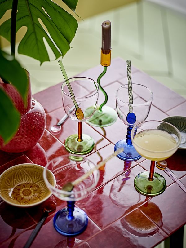 Bloomingville Martine Cocktail Glas, Grön, Glas - 6-pack