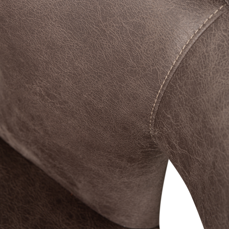 WOOOD PERMIT Matstol i Läderlook Svart/Grå 2 st