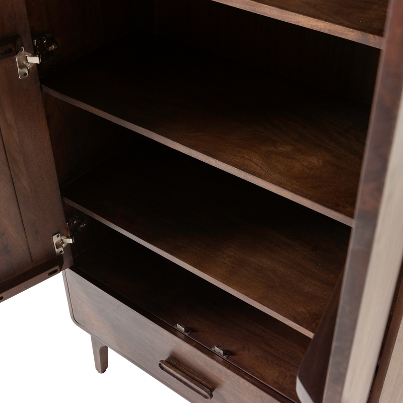 WOOOD Liya 2-Dörrars Skåp i Mörkbrunt Mangoträ