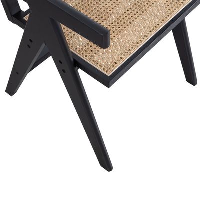 WOOOD Gunn Matstol i Rattan och Trä - Svart