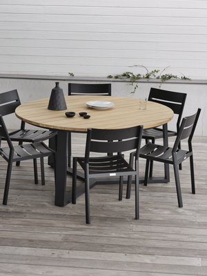 Brafab Laurion Matbord Svart/Teak