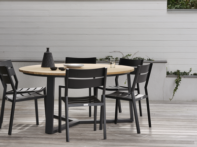 Brafab Laurion Matbord Svart/Teak