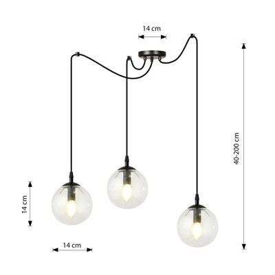 Emibig Lighting Taklampa GIGI 3 BL TRANSPARENT