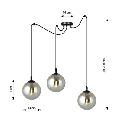 Emibig Lighting Taklampa GIGI 3 BL GRAFIT