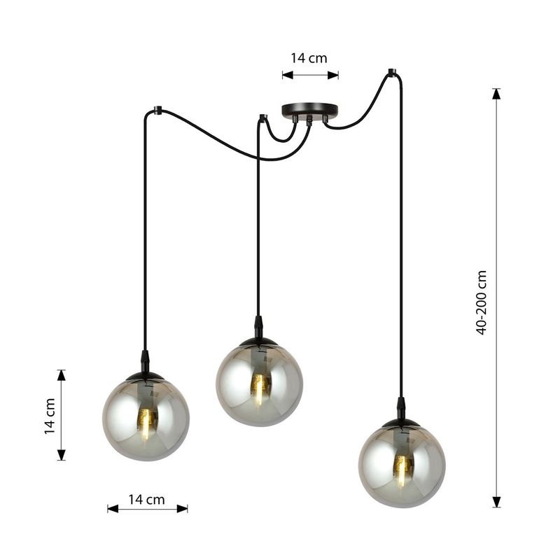 Emibig Lighting Taklampa GIGI 3 BL GRAFIT