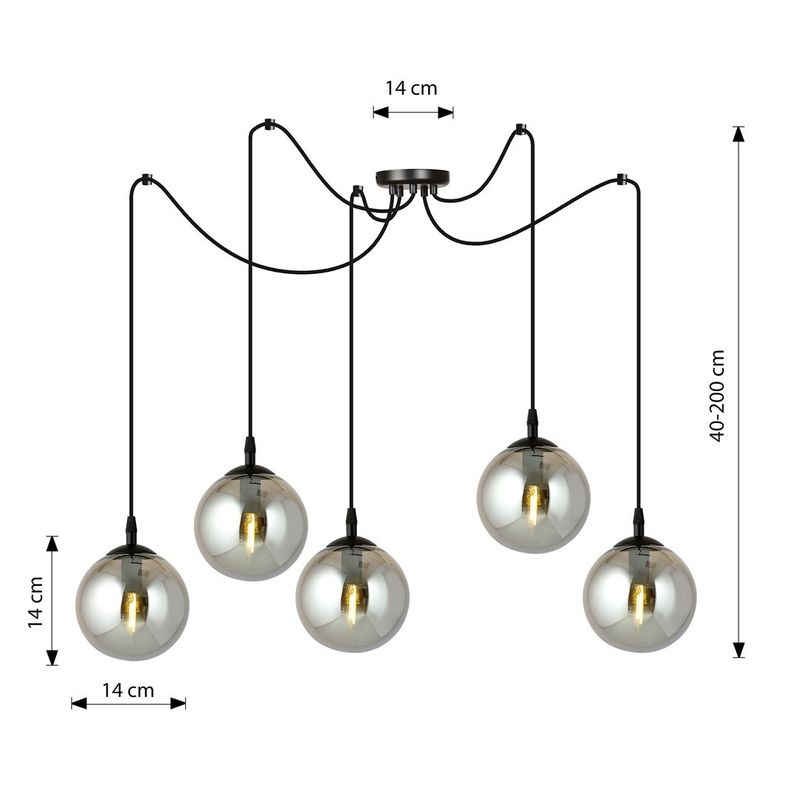 Emibig Lighting Taklampa GIGI 5 BL GRAFIT
