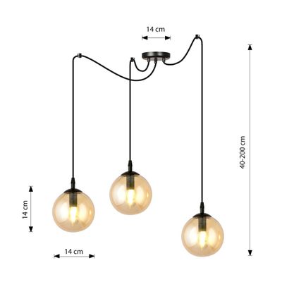 Emibig Lighting Taklampa GIGI 3 BL HONUNG