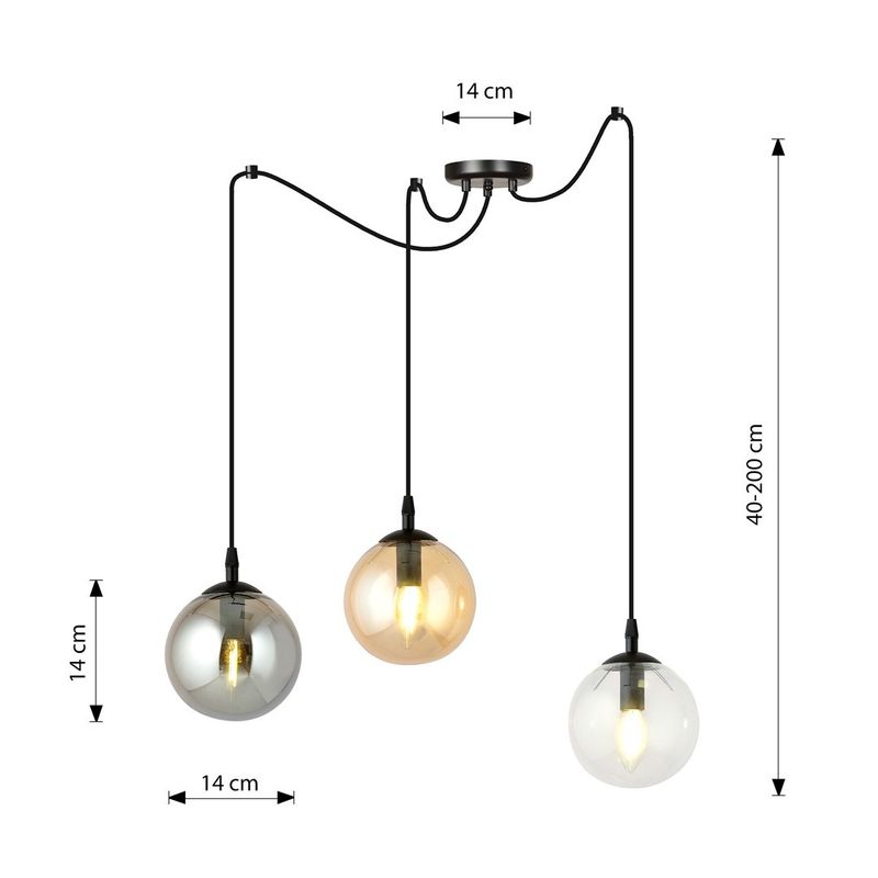 Emibig Lighting Taklampa GIGI 3 BL MIX