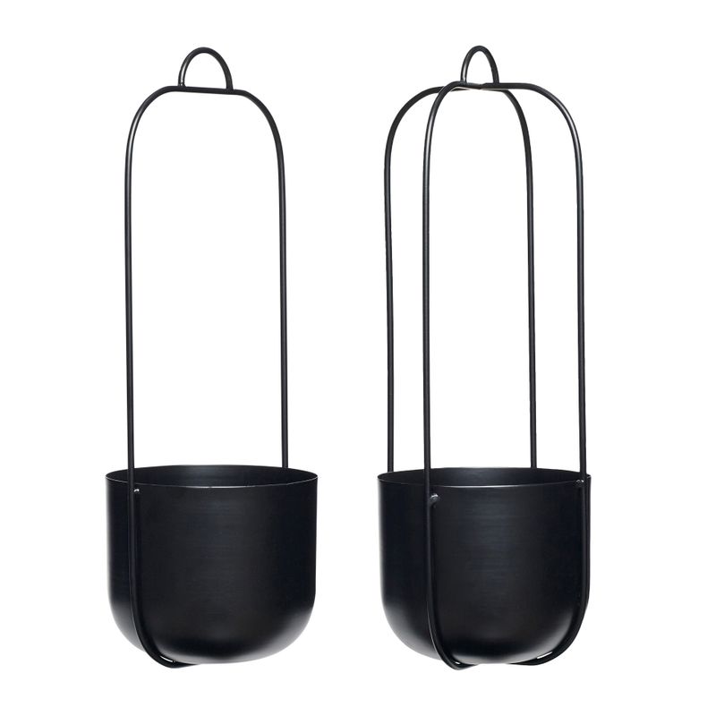 Hübsch Lotus Hängkrukor Svart (set om 2)
