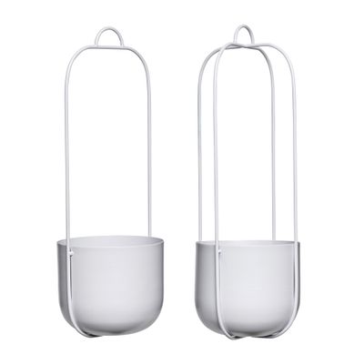 Hübsch Lotus Hängkrukor Ljusgrå (set om 2)