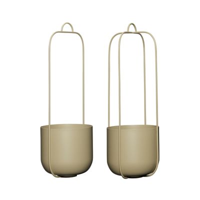 Hübsch Lotus Hängkrukor Khaki (set om 2)