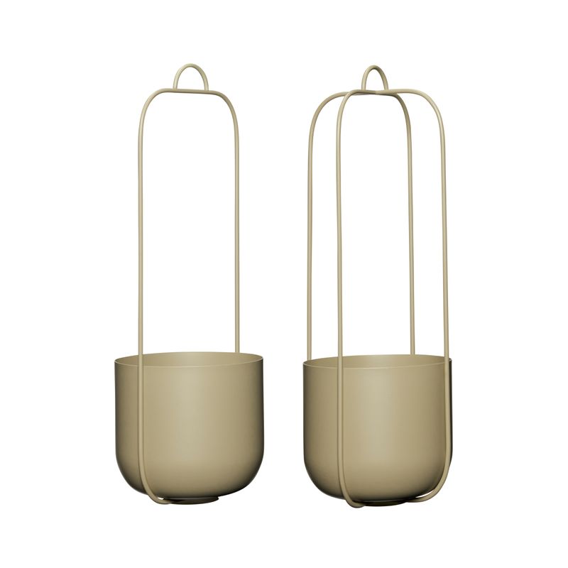 Hübsch Lotus Hängkrukor Khaki (set om 2)