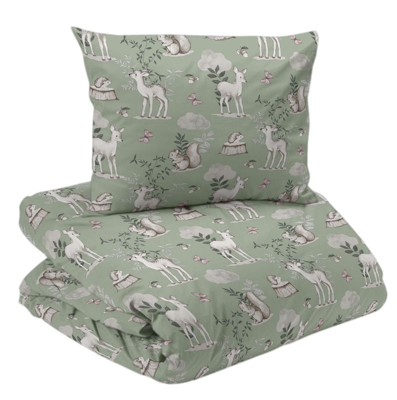 Redlunds Bambi Bäddset Grön 150x210 50x60 cm