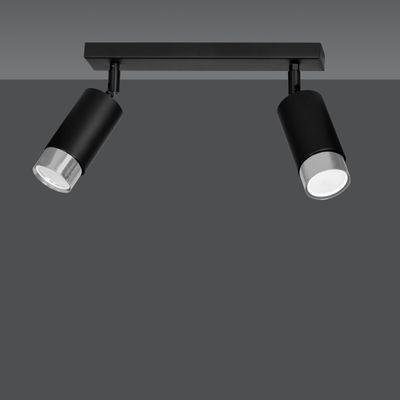 Emibig Lighting Taklampa HIRO 2 SVART/KROM