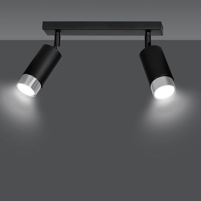 Emibig Lighting Taklampa HIRO 2 SVART/KROM