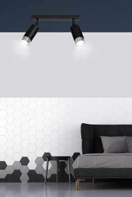 Emibig Lighting Taklampa HIRO 2 SVART/KROM