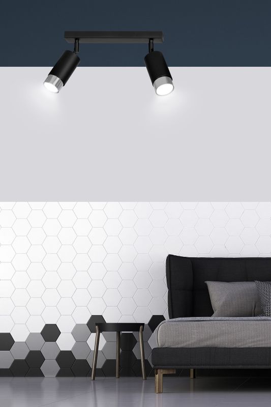 Emibig Lighting Taklampa HIRO 2 SVART/KROM