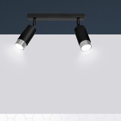 Emibig Lighting Taklampa HIRO 2 SVART/KROM