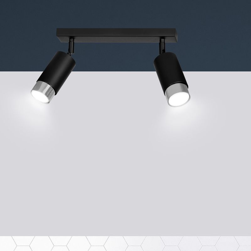 Emibig Lighting Taklampa HIRO 2 SVART/KROM