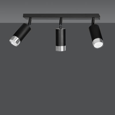 Emibig Lighting Taklampa HIRO 3 SVART/KROM