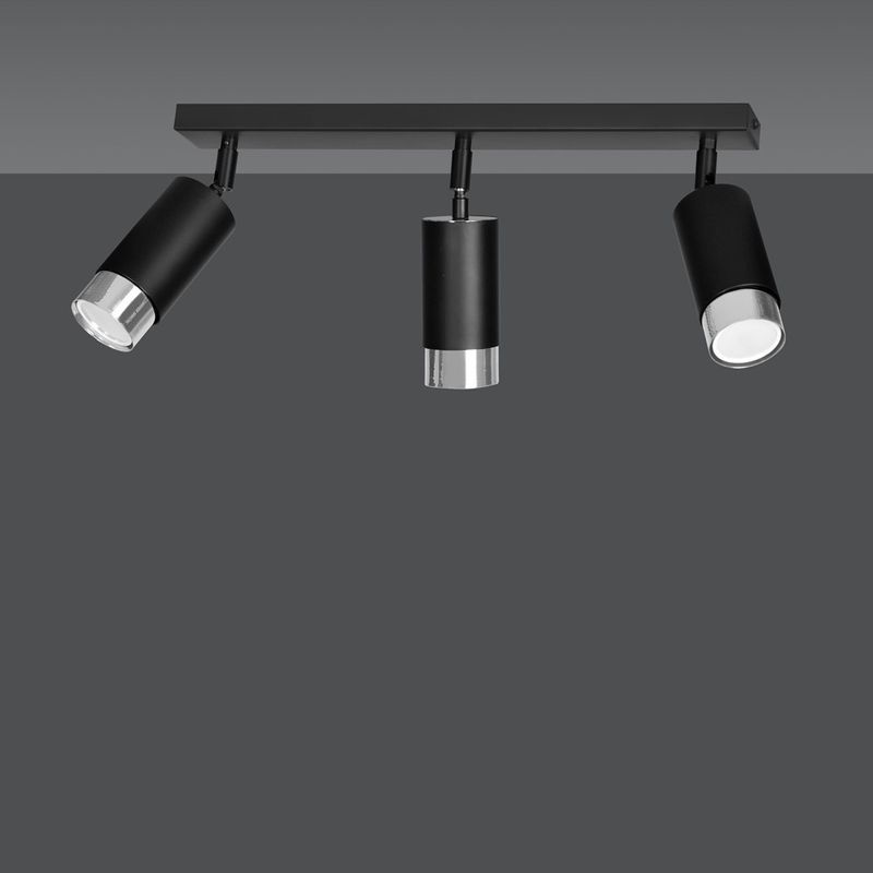 Emibig Lighting Taklampa HIRO 3 SVART/KROM