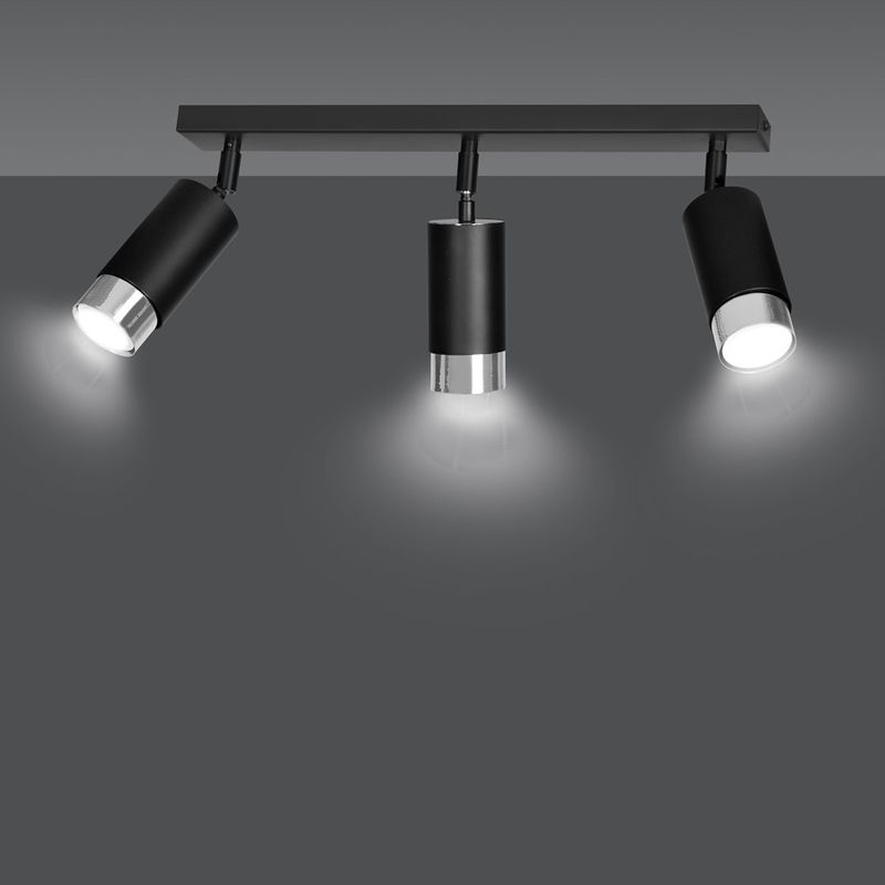 Emibig Lighting Taklampa HIRO 3 SVART/KROM