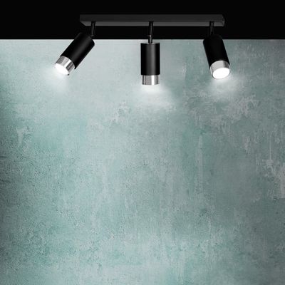 Emibig Lighting Taklampa HIRO 3 SVART/KROM