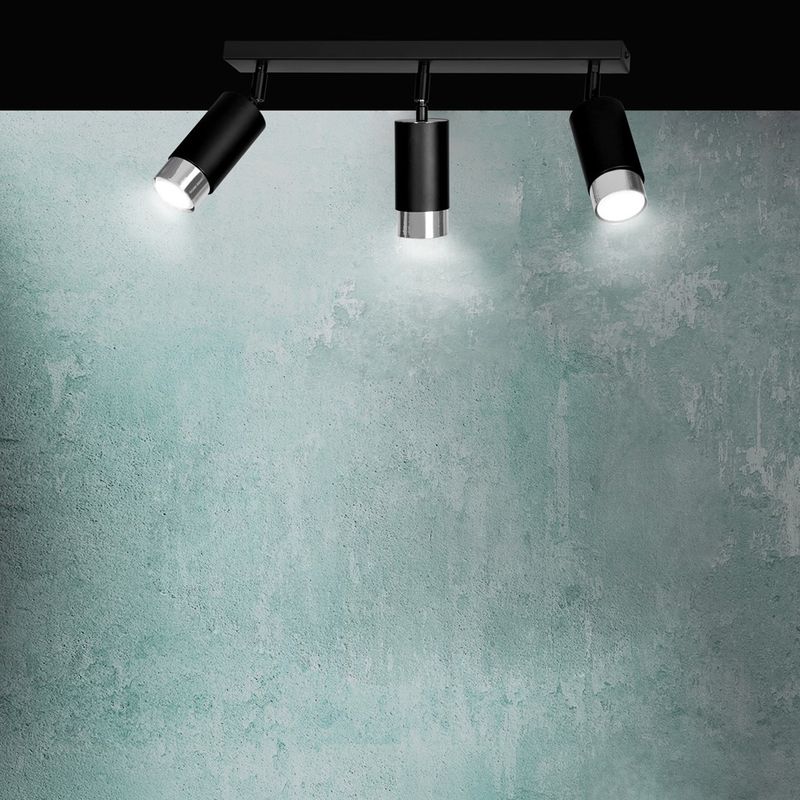 Emibig Lighting Taklampa HIRO 3 SVART/KROM