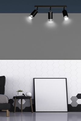 Emibig Lighting Taklampa HIRO 3 SVART/KROM
