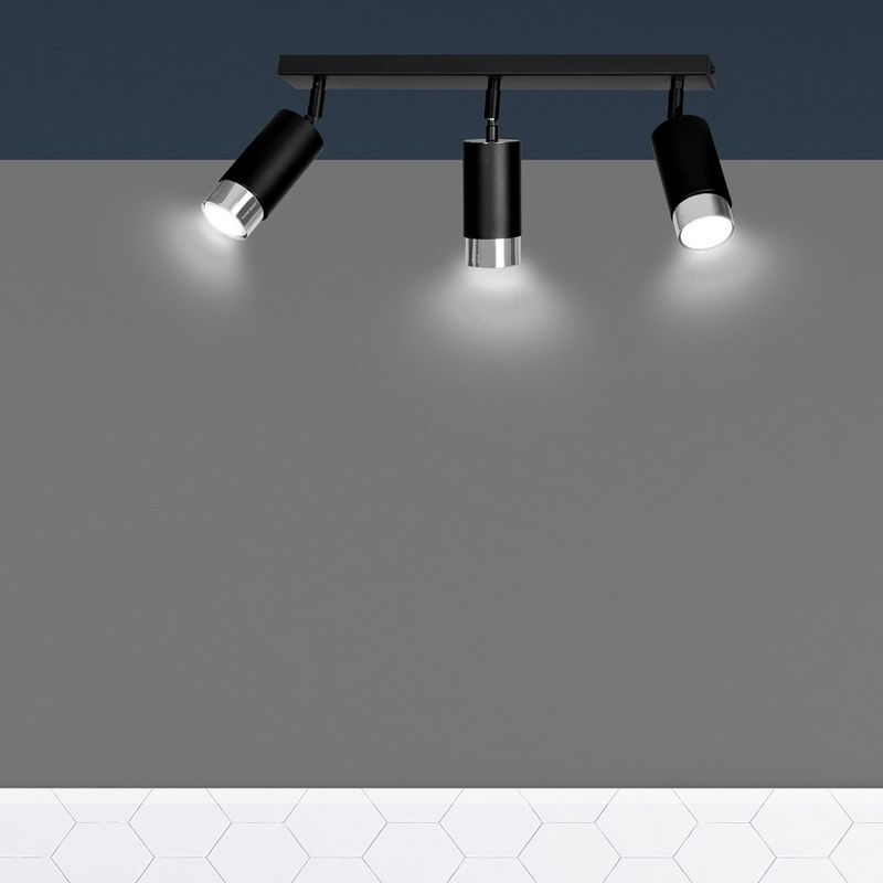 Emibig Lighting Taklampa HIRO 3 SVART/KROM