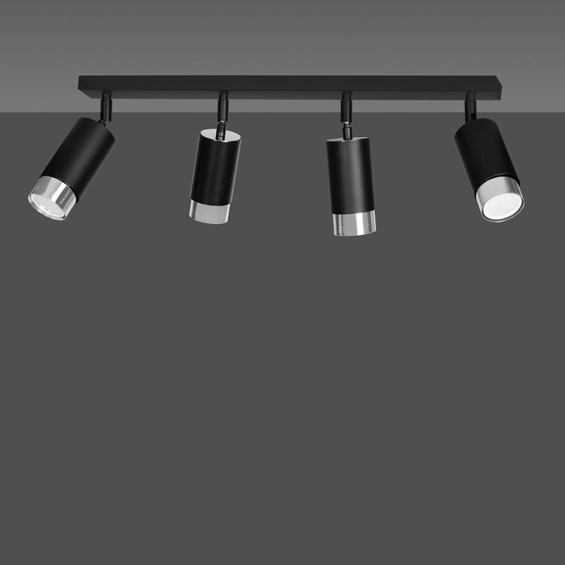 Emibig Lighting Taklampa HIRO 4 SVART/KROM