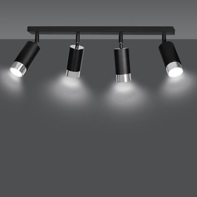 Emibig Lighting Taklampa HIRO 4 SVART/KROM