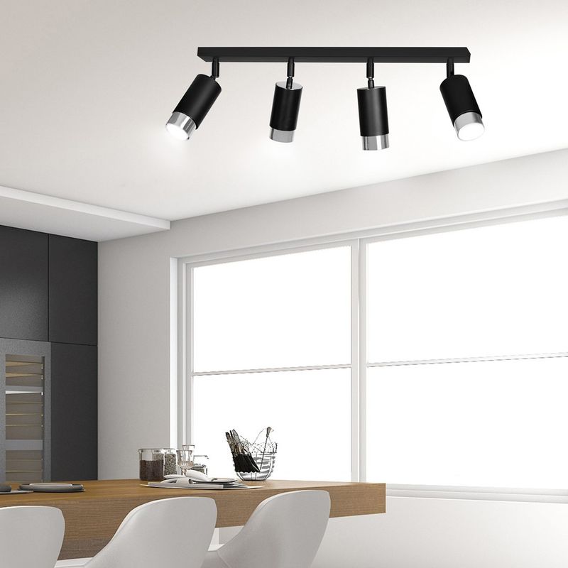 Emibig Lighting Taklampa HIRO 4 SVART/KROM