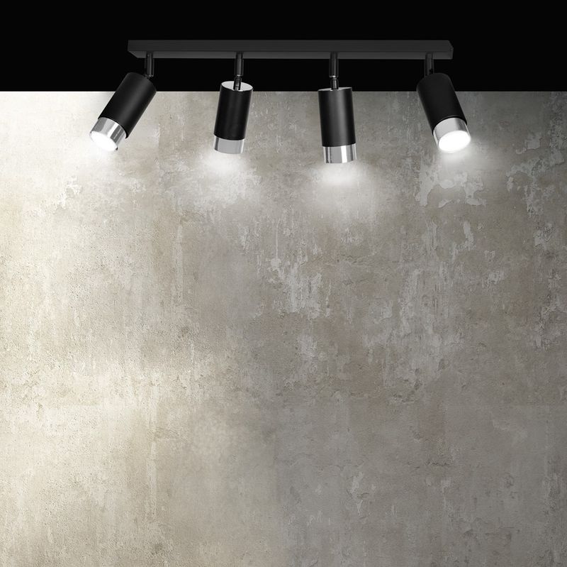 Emibig Lighting Taklampa HIRO 4 SVART/KROM