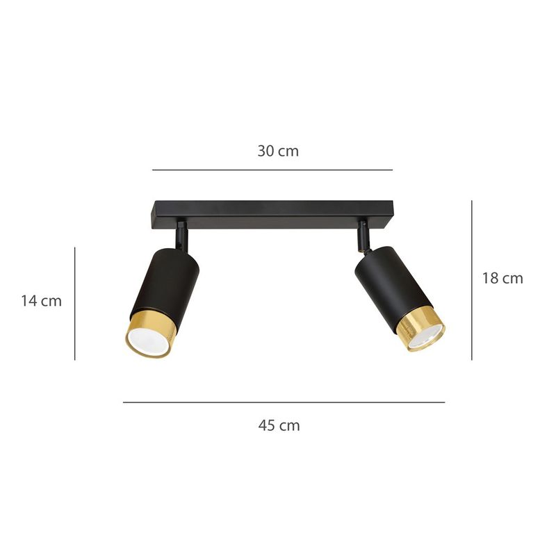 Emibig Lighting Taklampa HIRO 2 SVART/GULD