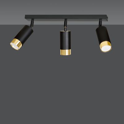 Emibig Lighting Taklampa HIRO 3 SVART/GULD