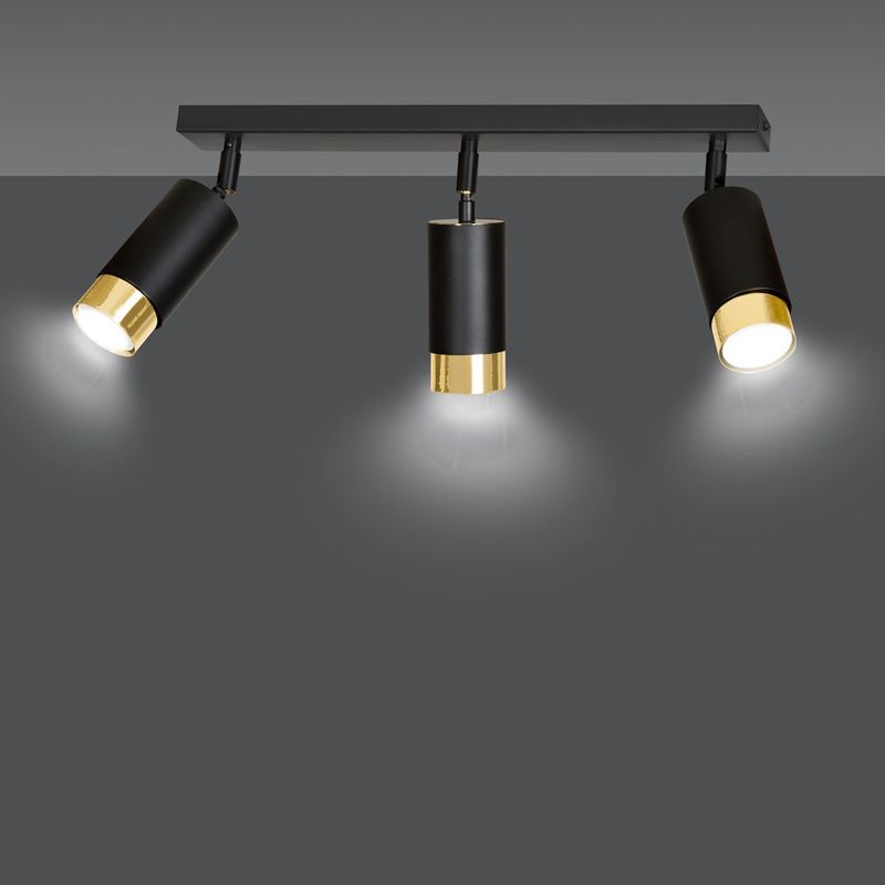 Emibig Lighting Taklampa HIRO 3 SVART/GULD