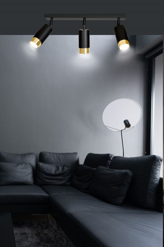 Emibig Lighting Taklampa HIRO 3 SVART/GULD