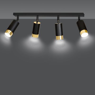 Emibig Lighting Taklampa HIRO 4 SVART/GULD