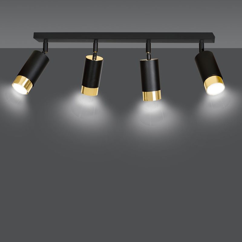 Emibig Lighting Taklampa HIRO 4 SVART/GULD