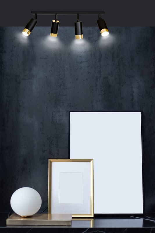 Emibig Lighting Taklampa HIRO 4 SVART/GULD