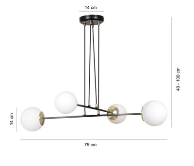 Emibig Lighting Taklampa OGNIS 4 SVART