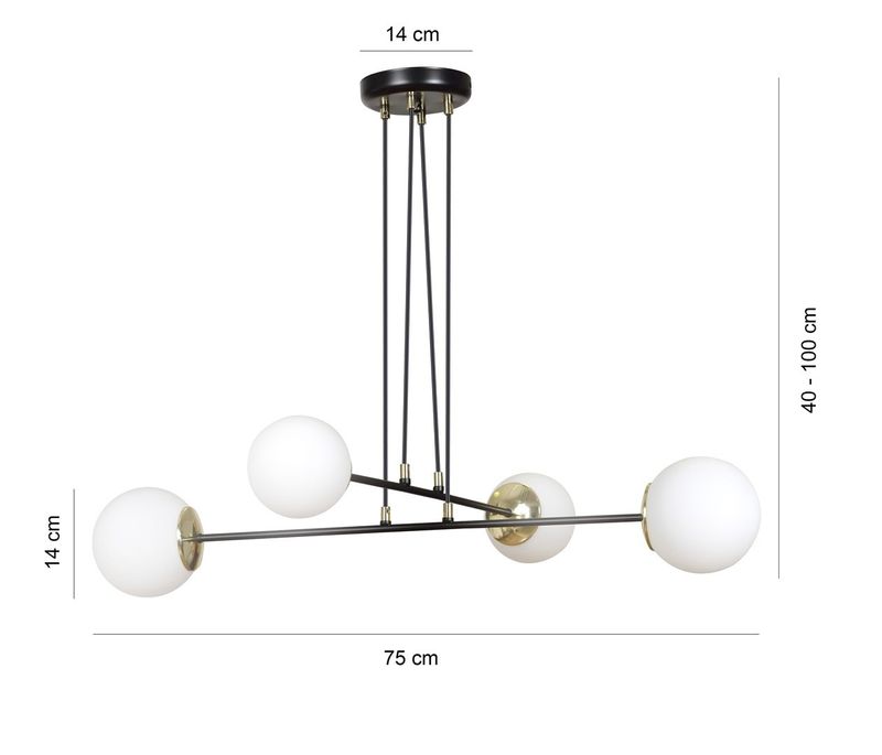 Emibig Lighting Taklampa OGNIS 4 SVART