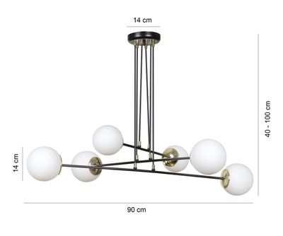 Emibig Lighting Taklampa OGNIS 6 SVART