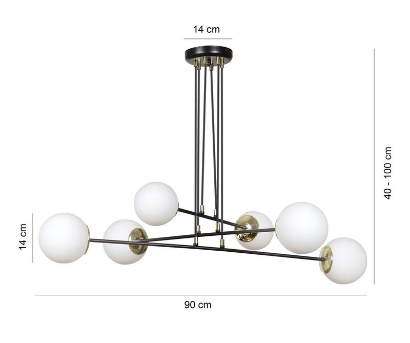 Emibig Lighting Taklampa OGNIS 6 SVART