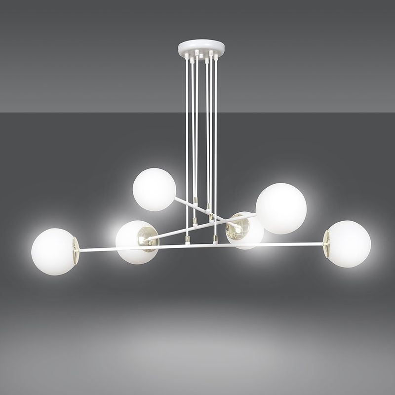 Emibig Lighting Taklampa OGNIS 6 VIT