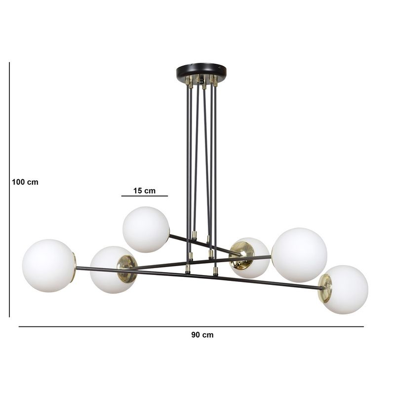 Emibig Lighting Taklampa OGNIS 6 VIT