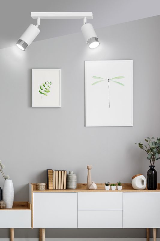 Emibig Lighting Taklampa HIRO 2 VIT/KROM