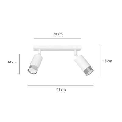 Emibig Lighting Taklampa HIRO 2 VIT/KROM