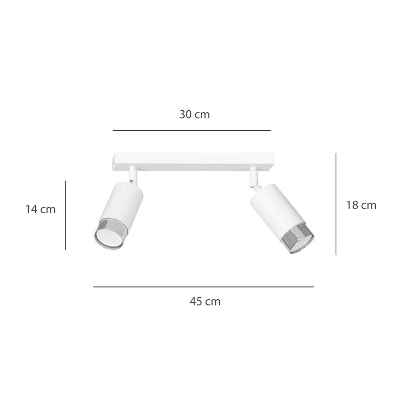 Emibig Lighting Taklampa HIRO 2 VIT/KROM